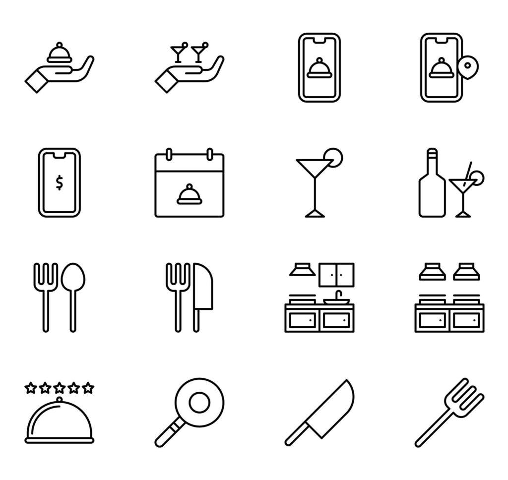 16 Cafe Line Icons
